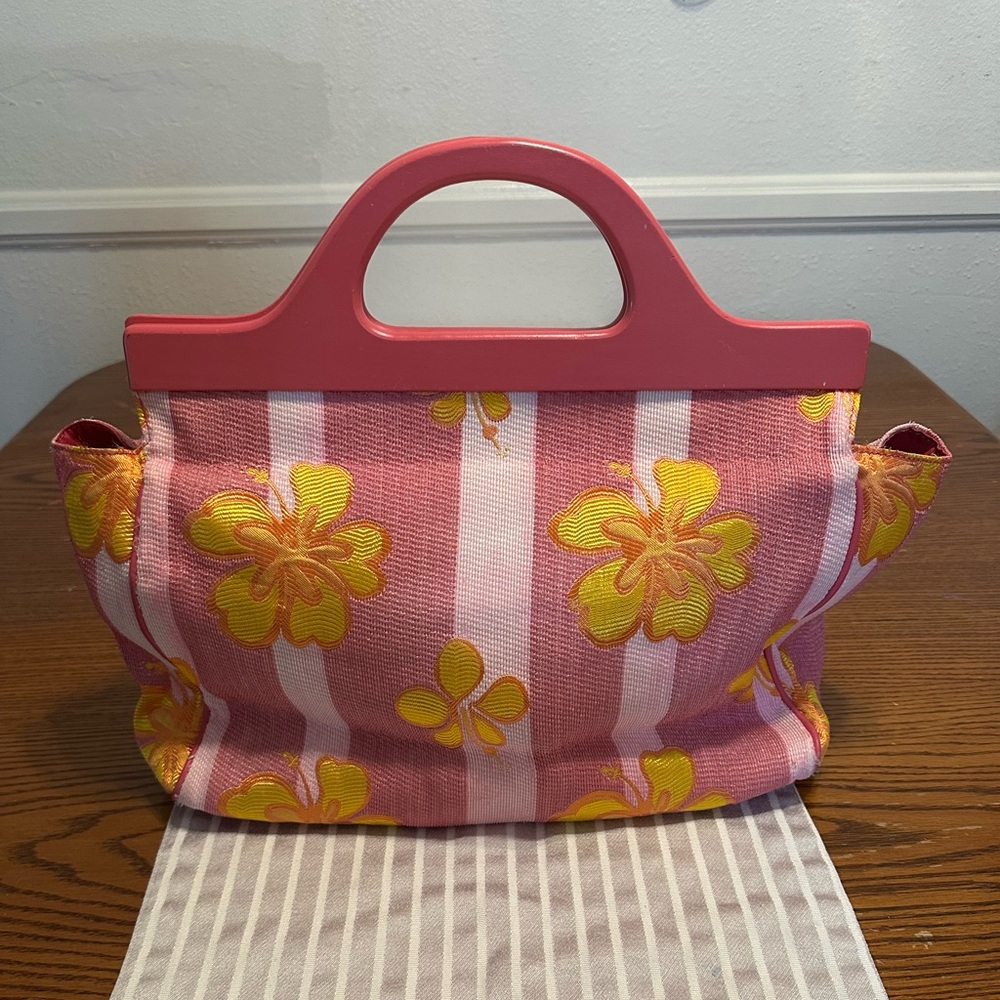 Floral Pink and Yellow Women's Bag